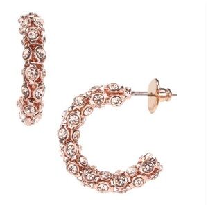 KATE SPADE • Adore-ables Crystal Rose Gold Hoop Earrings